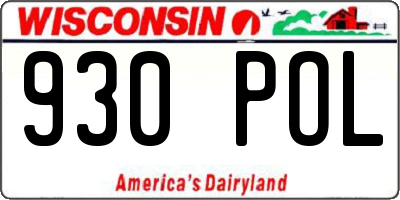 WI license plate 930POL