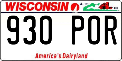 WI license plate 930POR