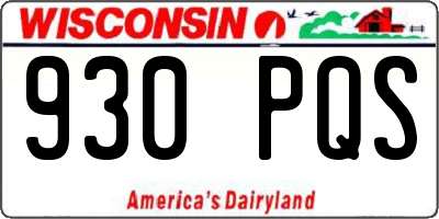 WI license plate 930PQS