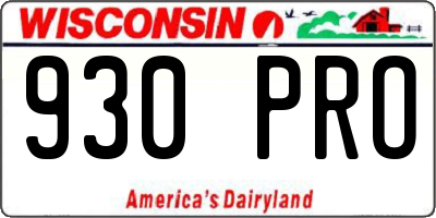 WI license plate 930PRO