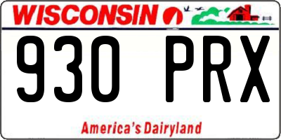 WI license plate 930PRX