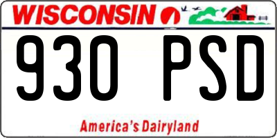 WI license plate 930PSD