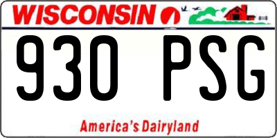 WI license plate 930PSG