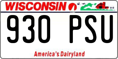 WI license plate 930PSU