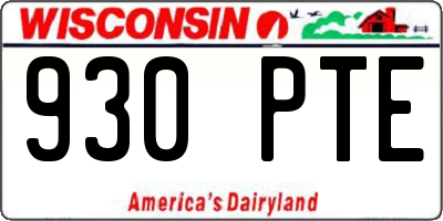 WI license plate 930PTE