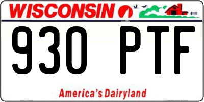WI license plate 930PTF