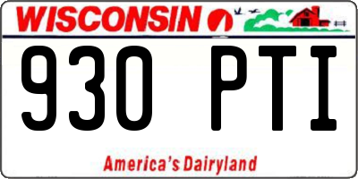 WI license plate 930PTI