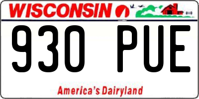 WI license plate 930PUE
