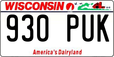 WI license plate 930PUK
