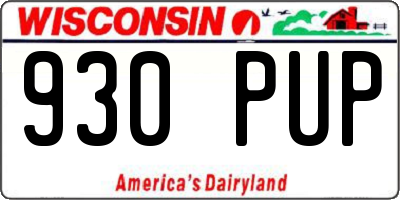 WI license plate 930PUP