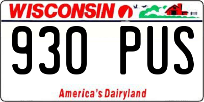 WI license plate 930PUS