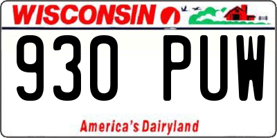 WI license plate 930PUW