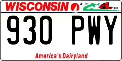 WI license plate 930PWY