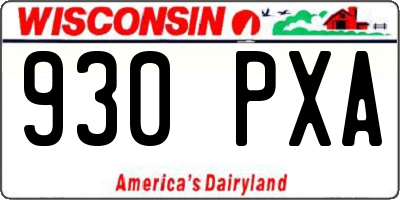 WI license plate 930PXA