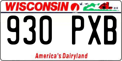WI license plate 930PXB