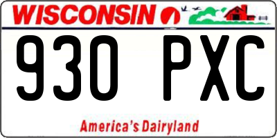 WI license plate 930PXC
