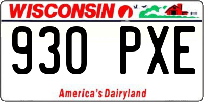 WI license plate 930PXE