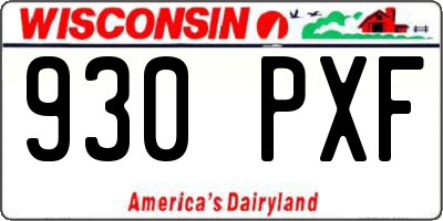 WI license plate 930PXF