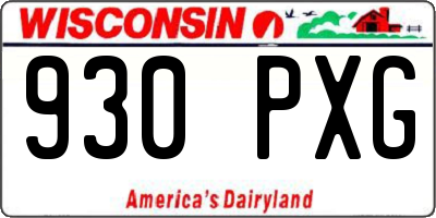 WI license plate 930PXG