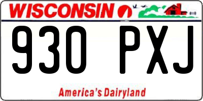 WI license plate 930PXJ