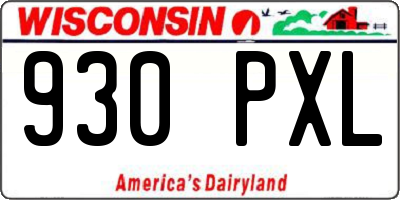 WI license plate 930PXL