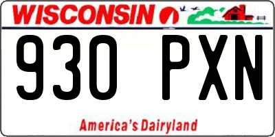 WI license plate 930PXN