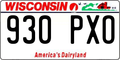 WI license plate 930PXO