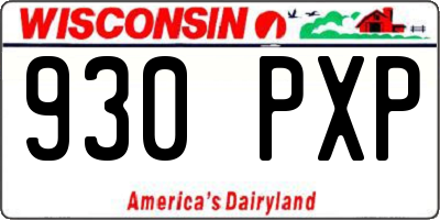 WI license plate 930PXP