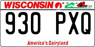 WI license plate 930PXQ