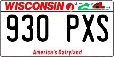 WI license plate 930PXS
