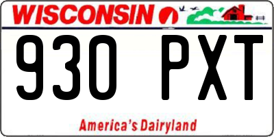 WI license plate 930PXT