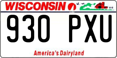 WI license plate 930PXU