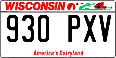 WI license plate 930PXV