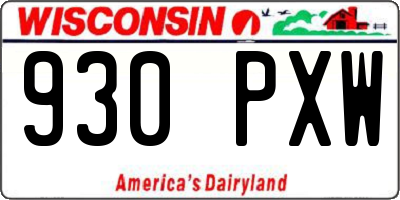 WI license plate 930PXW