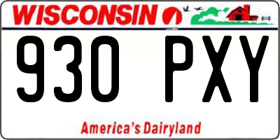 WI license plate 930PXY