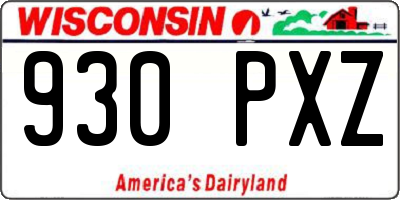 WI license plate 930PXZ