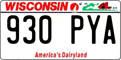 WI license plate 930PYA