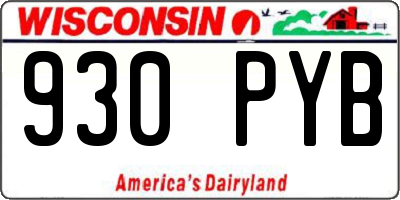 WI license plate 930PYB