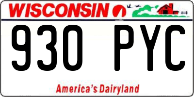WI license plate 930PYC