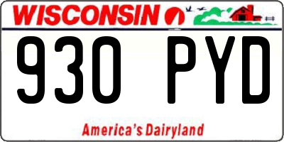 WI license plate 930PYD