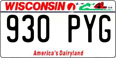 WI license plate 930PYG