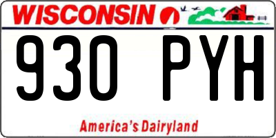WI license plate 930PYH
