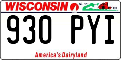 WI license plate 930PYI