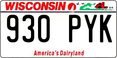 WI license plate 930PYK