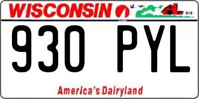 WI license plate 930PYL