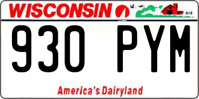 WI license plate 930PYM