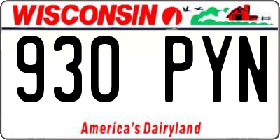 WI license plate 930PYN