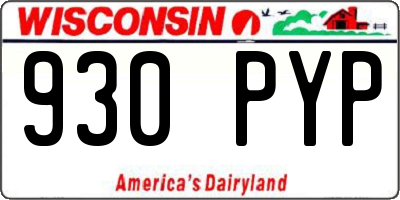 WI license plate 930PYP