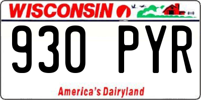 WI license plate 930PYR