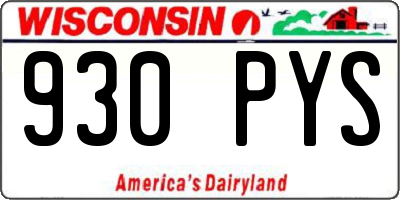 WI license plate 930PYS